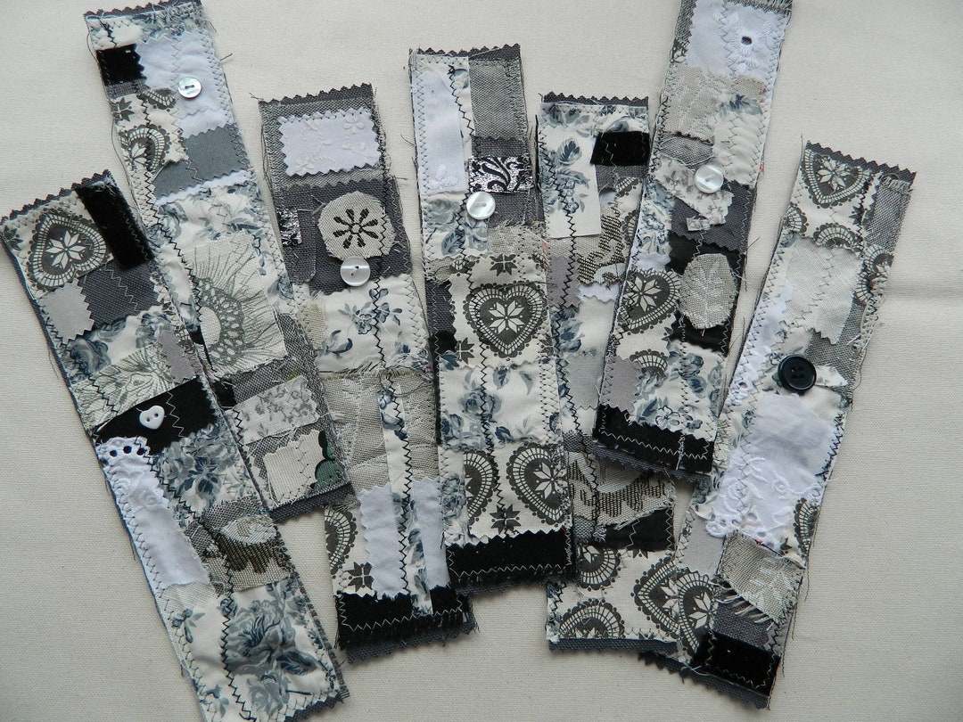 Textile Snippet Strips, Scrap Fabric Embellishments for Junk Journals