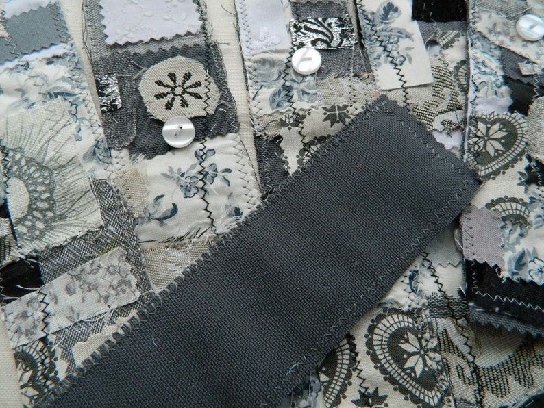 Textile Snippet Strips, Scrap Fabric Embellishments for Junk Journals