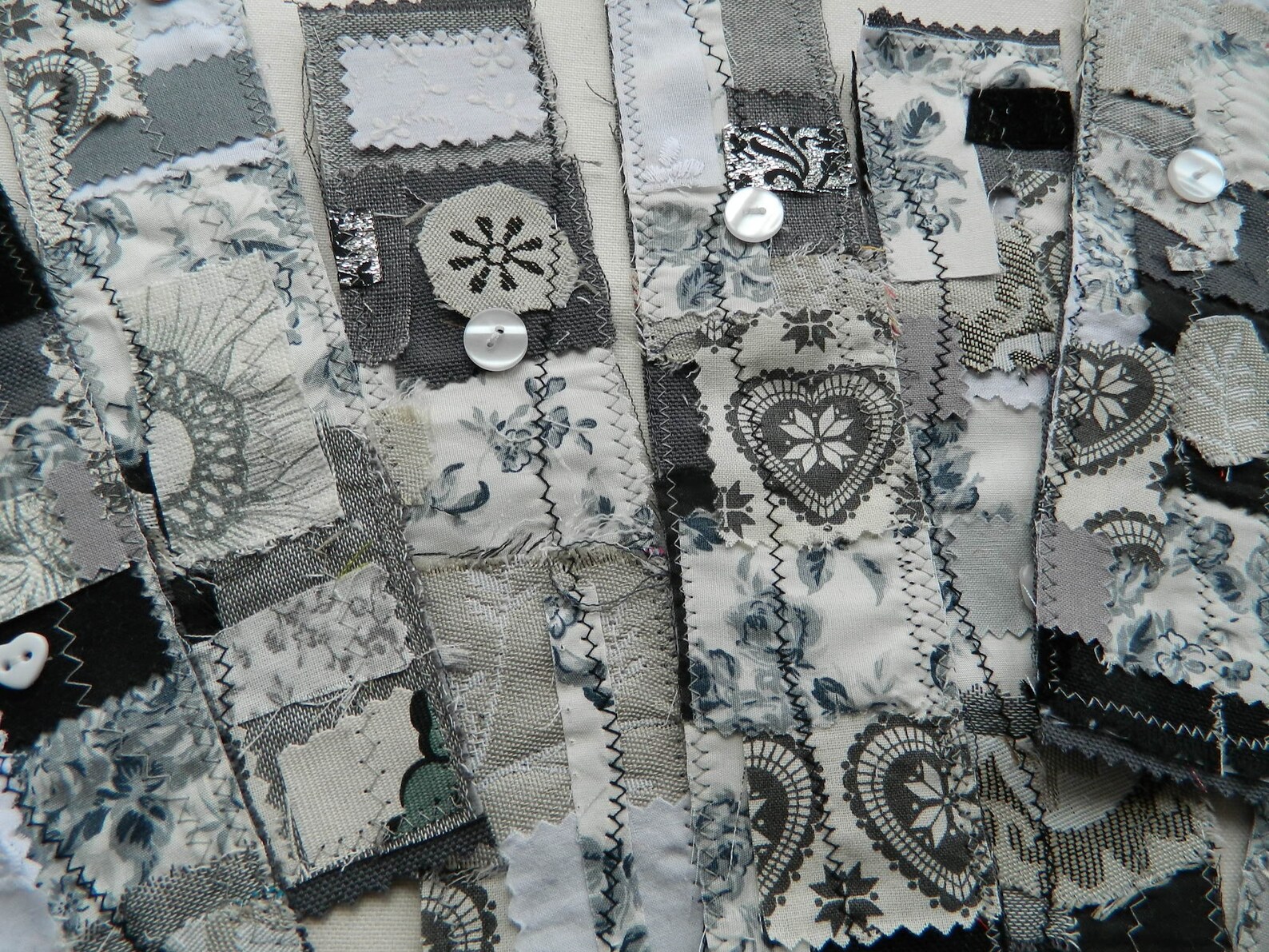 Textile Snippet Strips, Scrap Fabric Embellishments for Junk Journals