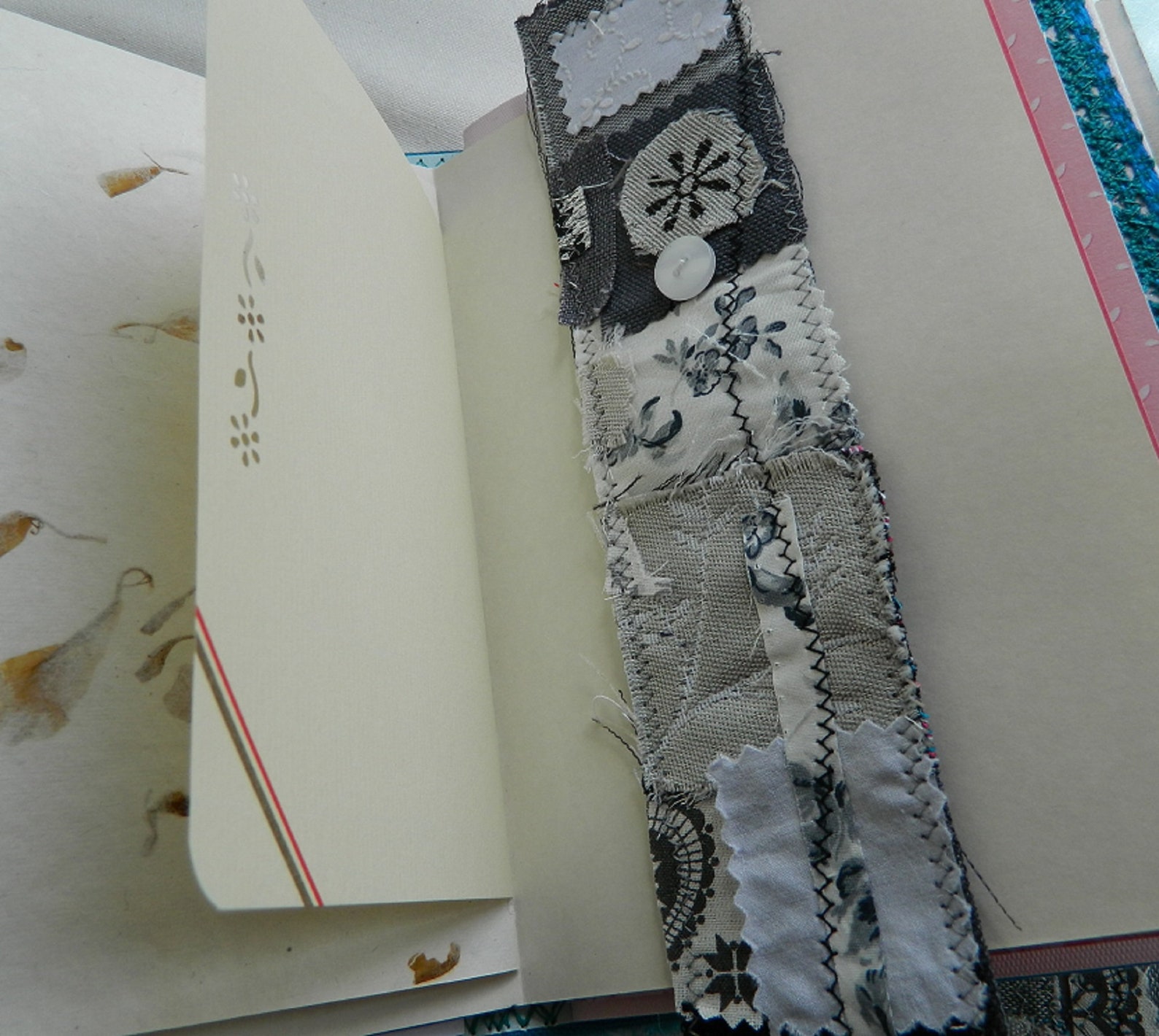 Textile Snippet Strips, Scrap Fabric Embellishments for Junk Journals