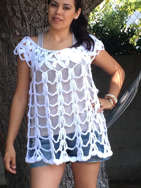 crochet swim cover up dress