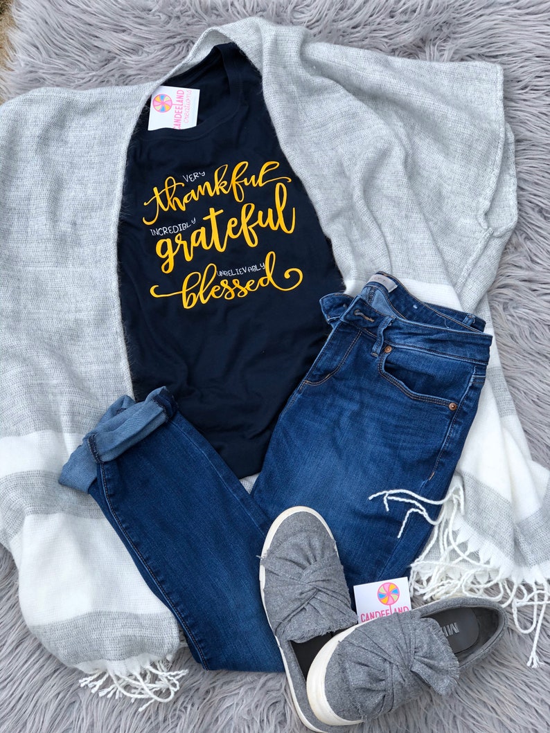 Inspirational Shirt Thankful and Blessed Shirt Thanksgiving Shirts Greatful Shirt Thankful Shirt Blessed Fall Shirt