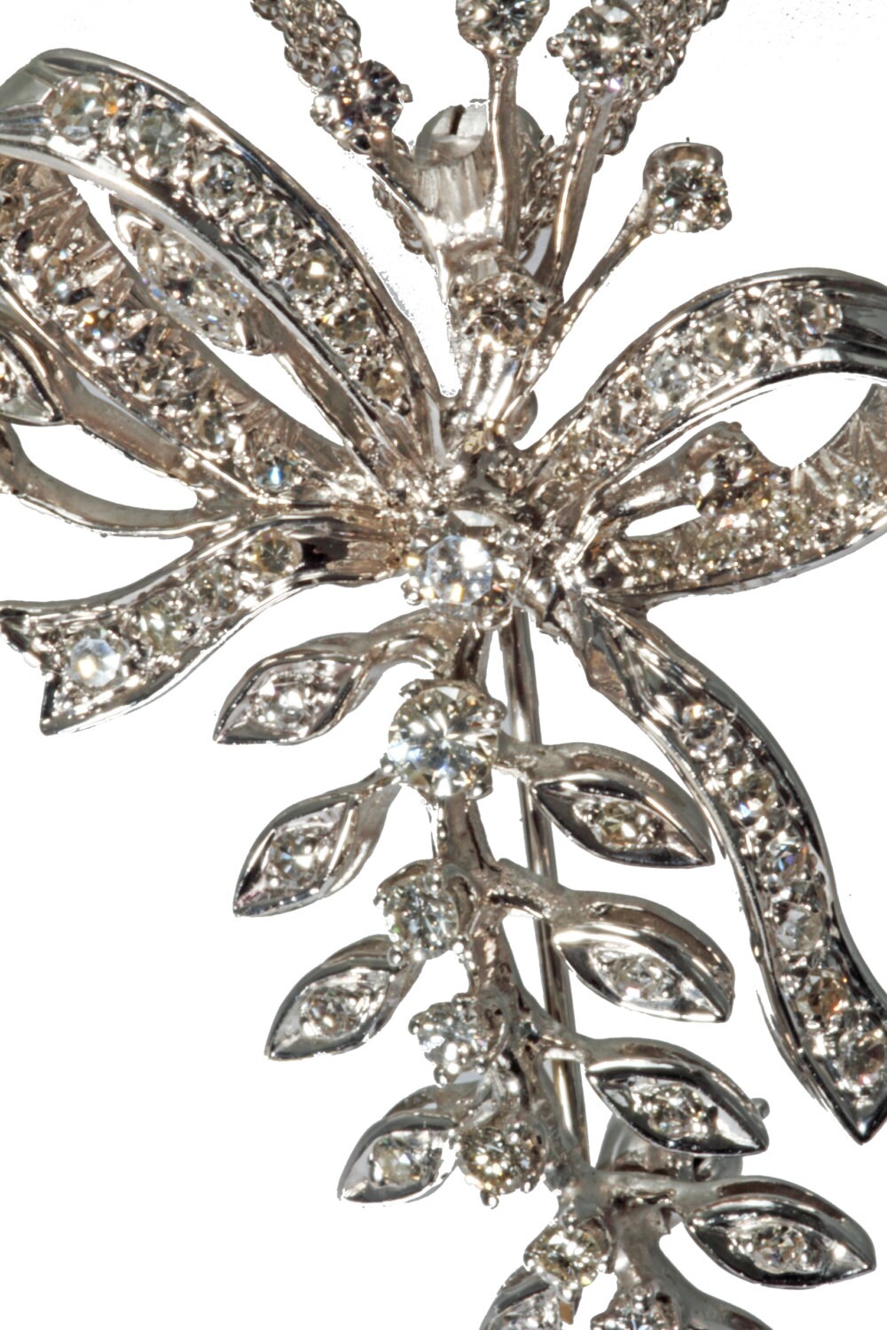 Brooch With Brilliant Diamonds Set in 14 Karat White Gold. - Etsy UK