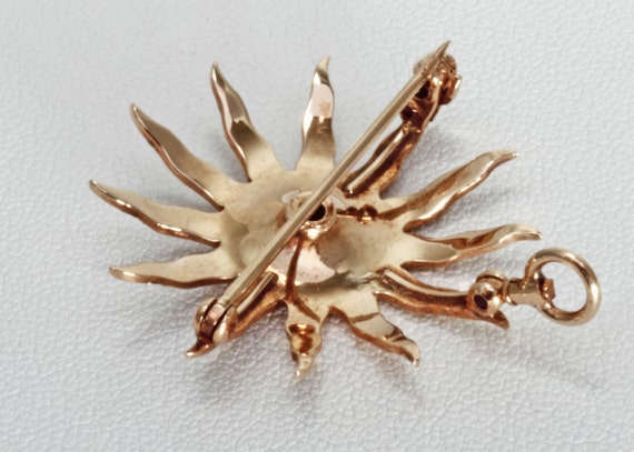 10 karat yellow gold star design multi seed pearl… - image 2