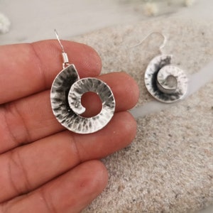 Gift for her hook sterling silver earrings dangle, statement drop beaded earrings. Personalized handmade jewelry, cute boho unique earrings.