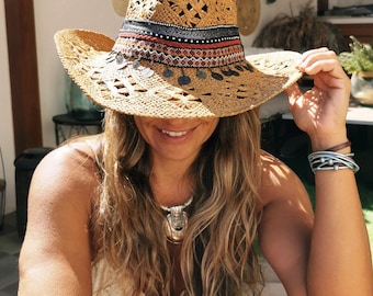 Heart Coastal Cowgirl Custom Straw Cowboy Hat for Women  display picture 1