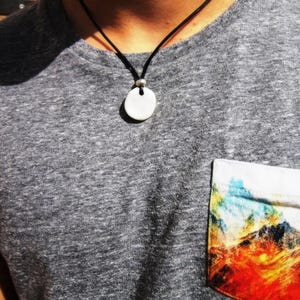 silver disc Personalized Gifts for Men – Necklace for Men Pendant Necklace Custom Handmade Jewelry Gift for Him