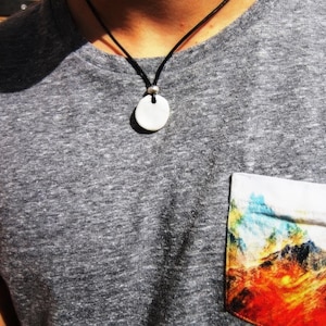 silver disc Personalized Gifts for Men – Necklace for Men Pendant Necklace Custom Handmade Jewelry Gift for Him