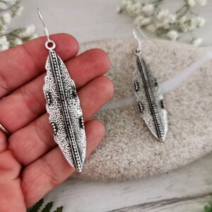 Statement bohemian  drop beaded silver earrings • personalized jewelry gift for her • Drop beaded boho earrings dangle • Handmade jewelry