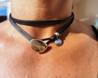 EVERYDAY NECKLACE leather womens necklace, handmade jewelry, friend gift ideas, modern necklace gifts, statement necklaces, bohemian jewelry