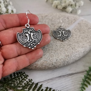 Gift for her hook sterling silver earrings dangle, statement drop beaded earrings. Personalized handmade jewelry, cute boho unique earrings.