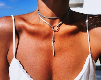 Y lariat necklace silver beaded • Bohemian jewelry Couples Boho necklace • Best Selling Items