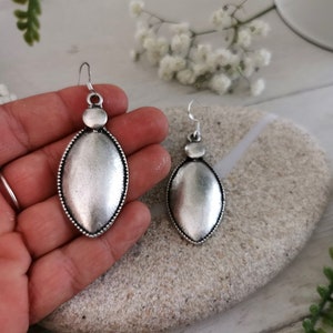Gift for her hook sterling silver earrings dangle, statement drop beaded earrings. Personalized handmade jewelry, cute boho unique earrings.
