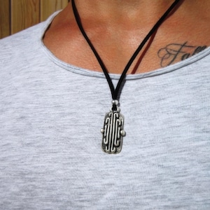 Silver Necklace for Men – Charm Necklace Custom Gift Mens Jewelry Gifts for Men Unique Handmade by Kekugi Gift for Him