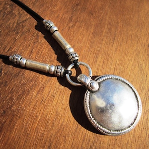 silver pendant necklace, boho chic jewelry, bohemian necklace, statement jewelry, pendant necklace choker, handmade jewelry gift for her image 5