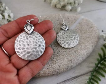 Silver Beaded Dangle Drop Earrings • Cute Unique Boho Handmade Jewelry