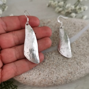 Gift for her hook sterling silver earrings dangle, statement drop beaded earrings. Personalized handmade jewelry, cute boho unique earrings.
