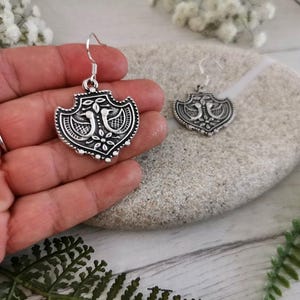 Gift for her hook sterling silver earrings dangle, statement drop beaded earrings. Personalized handmade jewelry, cute boho unique earrings.