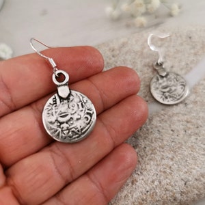 Gift for her hook sterling silver earrings dangle, statement drop beaded earrings. Personalized handmade jewelry, cute boho unique earrings.