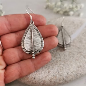 Gift for her hook sterling silver earrings dangle, statement drop beaded earrings. Personalized handmade jewelry, cute boho unique earrings.