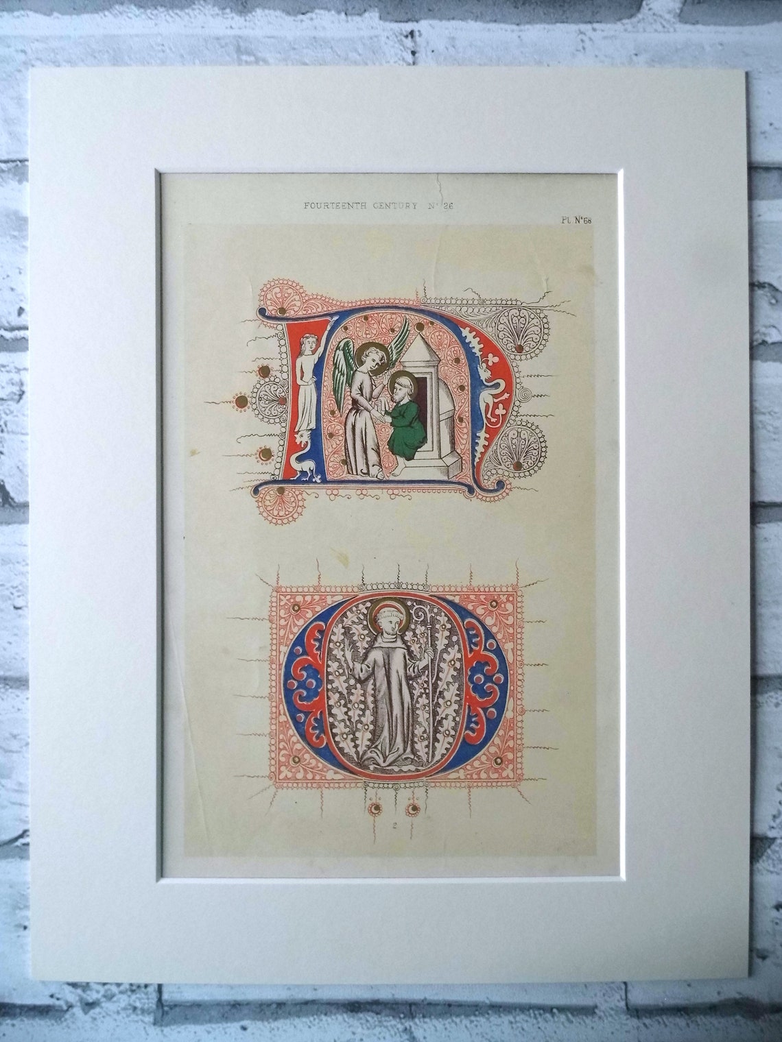 14th Century Illuminated letters typography alphabet N O | Etsy