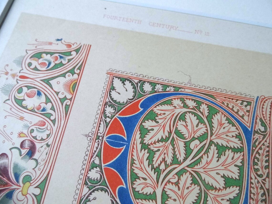 14th Century Illuminated letter typography alphabet A large | Etsy