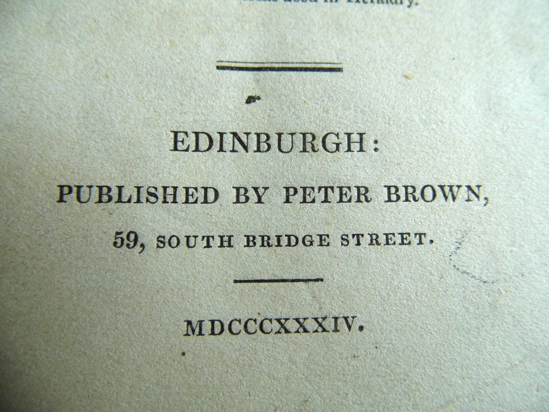 PITSLIGO Antique Scottish heraldry engraving 1834 mounted print family coat of arms