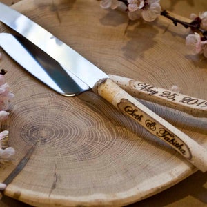 cake server set/Cake knife set/Rustic cake server/ Wood Wedding knife/ Wedding cake set/ Personalized knife./Cake cutting