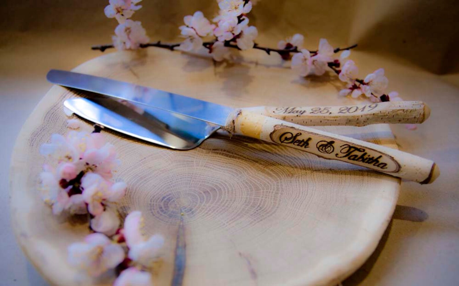 Rustic Wedding Cake Knife Setcake Serving Set Rustic Wedding Etsy