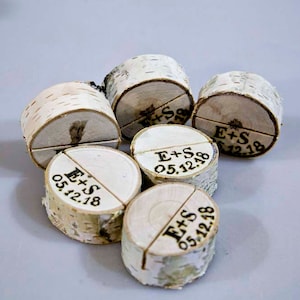 Gepersonaliseerde 20 berkenschors plaatskaarthouders voor bruiloften, vakantietafeldecor bruidsdouches, feesten rustieke shabby chic cottage