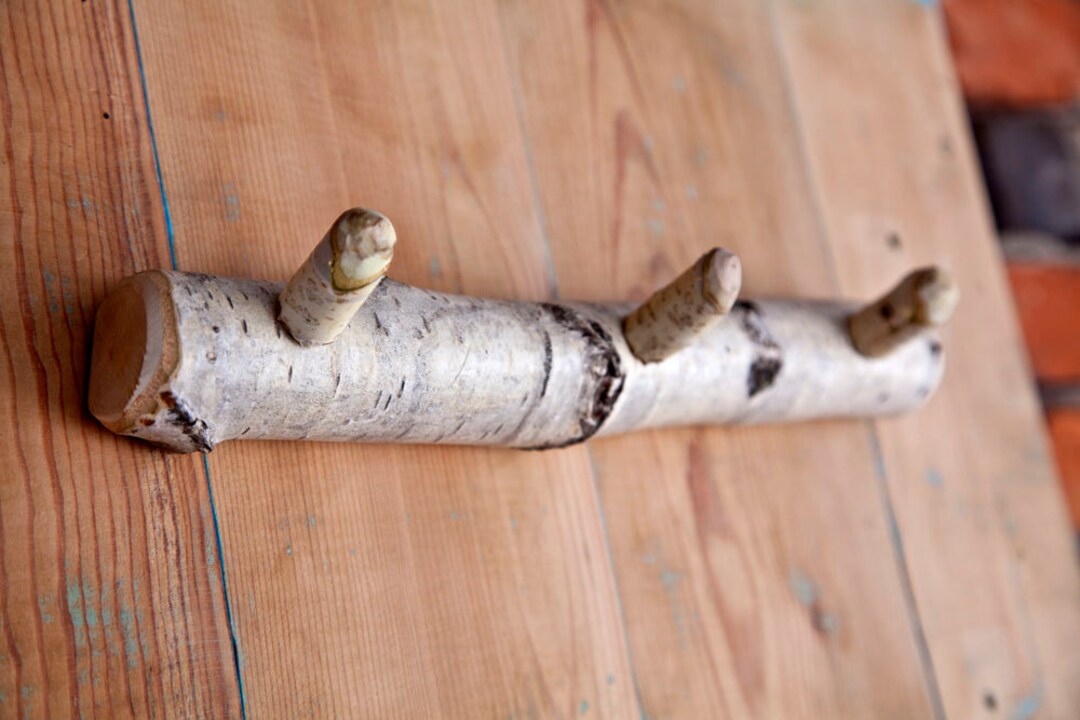 Birch Coat Rack Hanger, Birch Decor, Rustic Style - Etsy