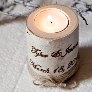 Personalisierte Kerze Birke Hochzeit Jahrestag Verlobung Geschenk Frau Mann Freundin Freund Braut Bräutigam Brautparty Hochzeit