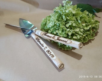 Personalized knives, Wedding cake set/ Wedding server set/ Wedding set/Cake servers/ Cake knife set/ Personalized knife/Rustic knife server