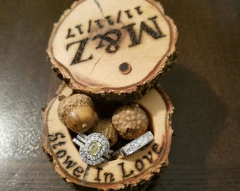 Boîte à bagues de mariage, boîte à bagues, Gif d'anniversaire en bois, boîte à bagues personnalisée, mariage, boîte à bagues en bois pour la saint-valentin,