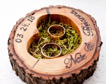 Wedding Ring Bearer Pillow/ Wedding Ring Holder/  Rustic Ring Bearer/ Wood Heart Ring/ Country Wedding/ Rustic Wood Ring Holder/ Ring Box