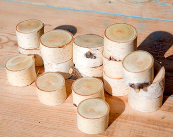16 Birch sticks for handmade-White Birch Slices -Natural Handcut and Sanded Wood Rounds-White Birch Branches