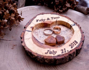 Wedding Ring Bearer Pillow/ Wedding Ring Holder/  Rustic Ring Bearer/ Wood Heart Ring/ Country Wedding/ Rustic Wood Ring Holder/ Ring Box