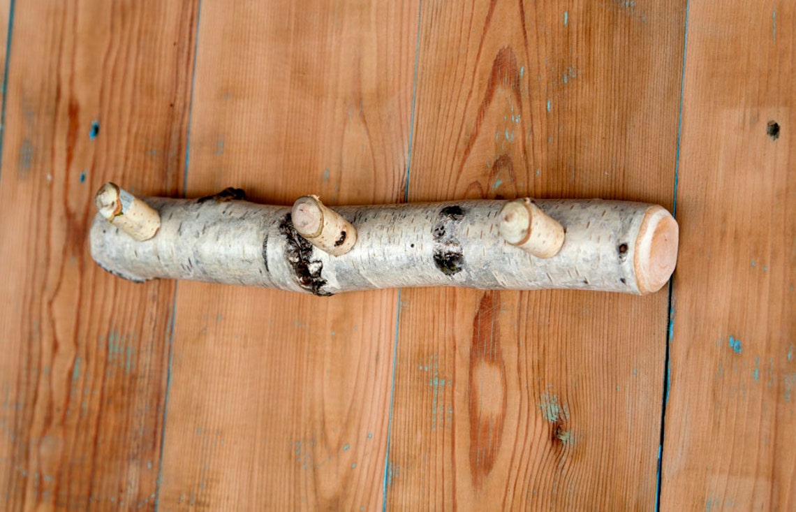 Birch Coat Rack Hanger Birch Decor Rustic Style Etsy