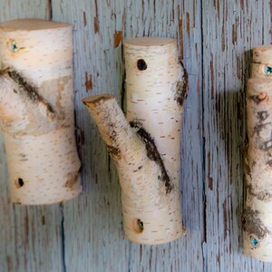 3 рс. Natural Branch Wall Hooks, Rustic Wooden Coat Hooks, Coat Rack, Birch Wooden Hook, Ructic Home Decor, Tree Log, Decorative Branches image 5