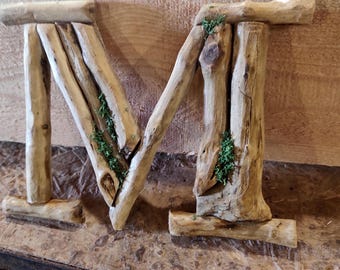 M Driftwood Letters,Wooden Wall Letter,Rustic Ampersand,  Home Art, Family Name, Rustic Wall Letter