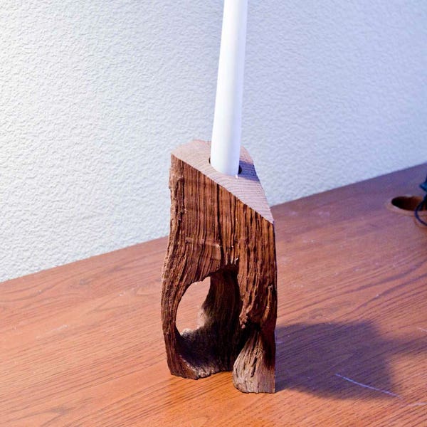 Log candle holder,- Rustic Wood  Candle Holder-Gift Wood Candle Holder, Recycled, Reclaimed,Rustic Home Decor