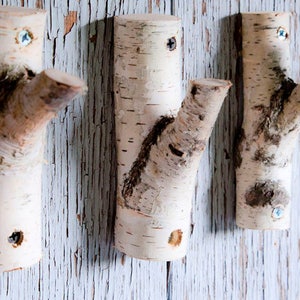 5 рс. Natural Branch Wall Hooks, Rustic Wooden Coat Hooks, Coat Rack, Birch Wooden Hook, Ructic Home Decor, Tree Log, Decorative Branches