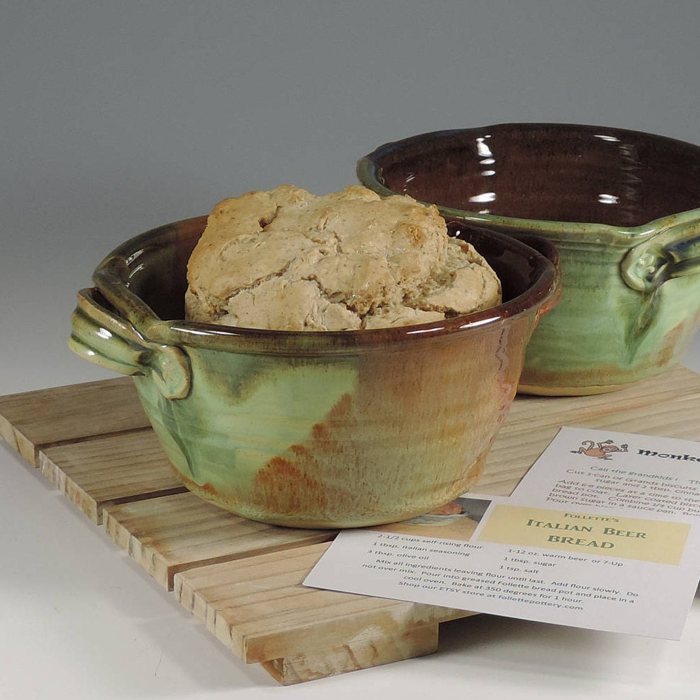 Bread Baker Beer Bread Pot Bread Crock Bread Pan Brown Etsy