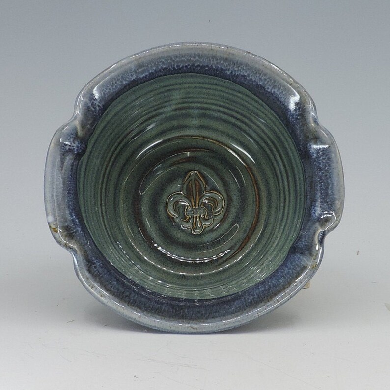 Bread Pot Blue Glazed Pottery Bread Bowl Small Bread Baking Etsy