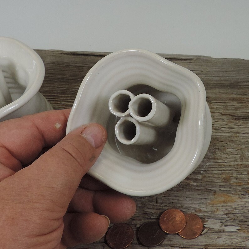 Ikebana Vase White Glazed Handmade Ikebana Pottery Make a Etsy