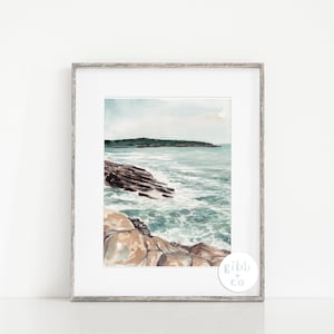 Maine travel art print, Acadia National Park art print, Seascape art, Landscape art, coastal wall art, coastal decor, seascape decor, giclee