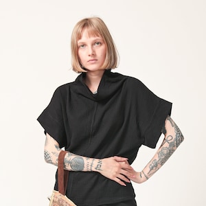 Loose Oversize Black Cotton Top image 1