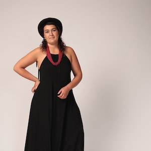 Black Maxi Dress, Summer Maxi Dress, Loose Fit Dress, Flared Dress, Everyday Dress, Plus Size Dress, Oversize Dress, Versatile Dress