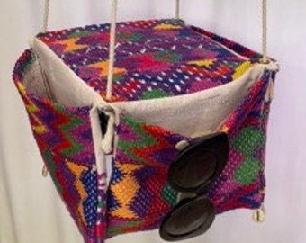 Organizer hanging bag, Hanging storage bag, Unique organizer hanging bag, One of a Kind bag, Up cycled Organizer bag with pockets,