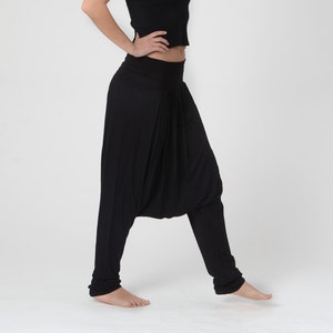 Black Woman's Lycra Harem Pants Boho Drop-crotch Pants - Etsy